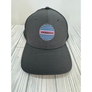 Swannies Snapback‎ Hat Cap Gray Striped Logo Casual Baseball Adjustable Men
